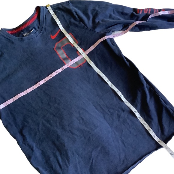 Nike MLB Cleveland Indians Long Sleeve Crewneck T-Shirt Preowned - Picture 3 of 9
